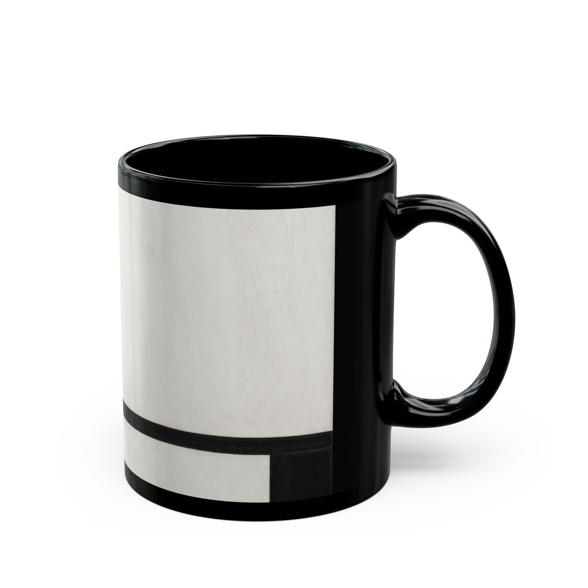 Piet Mondrian Composition No. I, with Red and Black Ceramic Black Mug geometric and modern