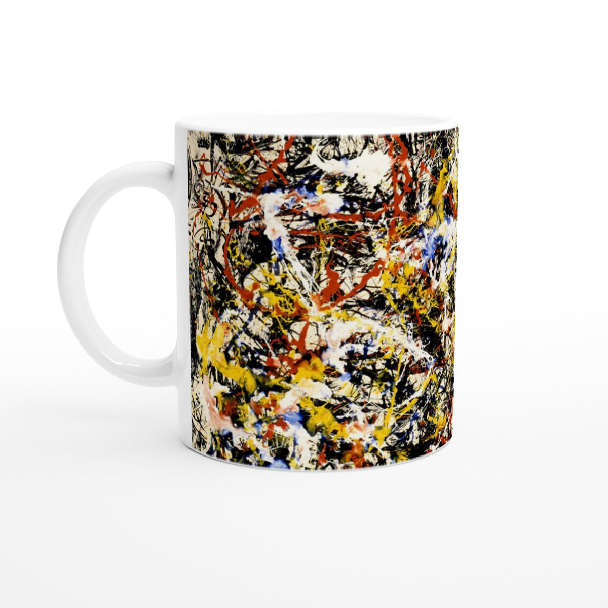 Jackson Pollock Convergence ceramic coffee mug modern dripping technique multicolor