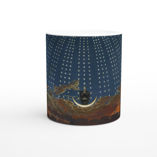 Karl Friedrich Schinkel   The Hall of Stars in the Palace of the Queen of the Night  Ceramic Mug the queen of the night on a starry sky