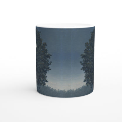 René Magritte   The Sixteenth of September   Ceramic Mug moon in a tree in the evening