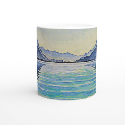 Ferdinand Hodler “Lake Thun: Symmetric Reflection” ceramic mug, museum-quality Swiss landscape painting, 11oz (325ml)